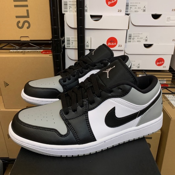 Nike Air Jordan 1 Low Grey Shadow Toe Shoes 553558-052 (GS) Youth & Men's Sizes - Picture 7 of 12